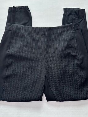 White House Black Market The Skinny Ankle Pants Black Textured Front Slim Work